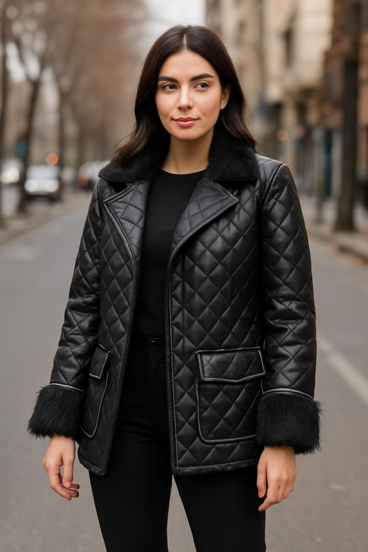 کاپشن کتی ضد آب آستین خزدار